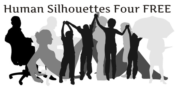 Human Silhouettes Free Four font